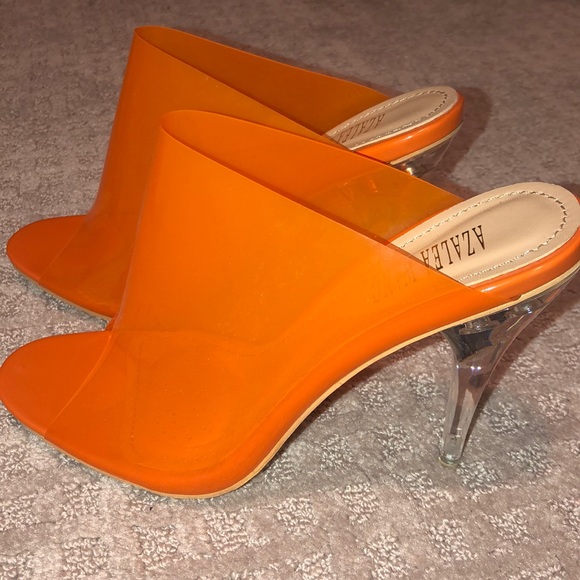orange clear shoes